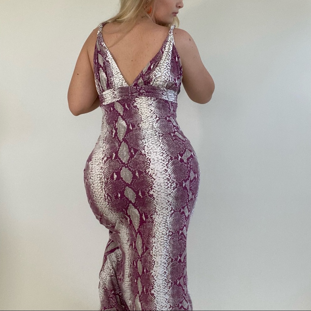 Purple and white snakeskin maxi sundress